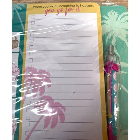 The Golden Girls List Pad & Pen Set 80 Sheets Tropical Design ABC Signature - Picture 3 of 4